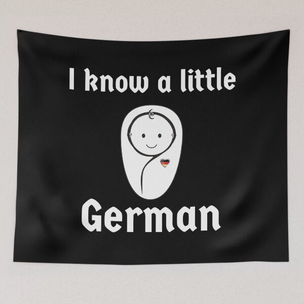 Item preview, I know a little German Baby German Heart White Writing designed and sold by Time4German.