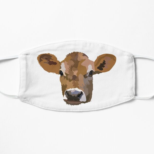 Little Jersey Cow, Cute Little Calf Flat Mask