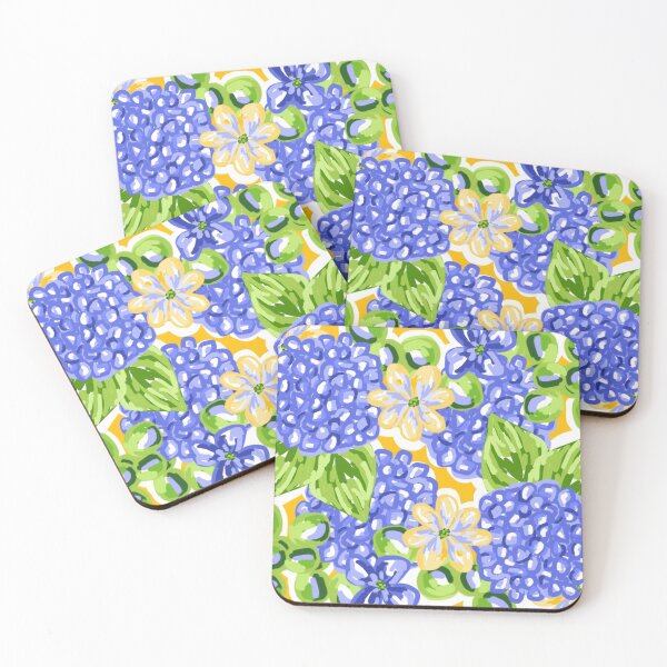 Item preview, Cute Hand Painted Preppy Blue Hydrangea Pattern designed and sold by emrdesigns.