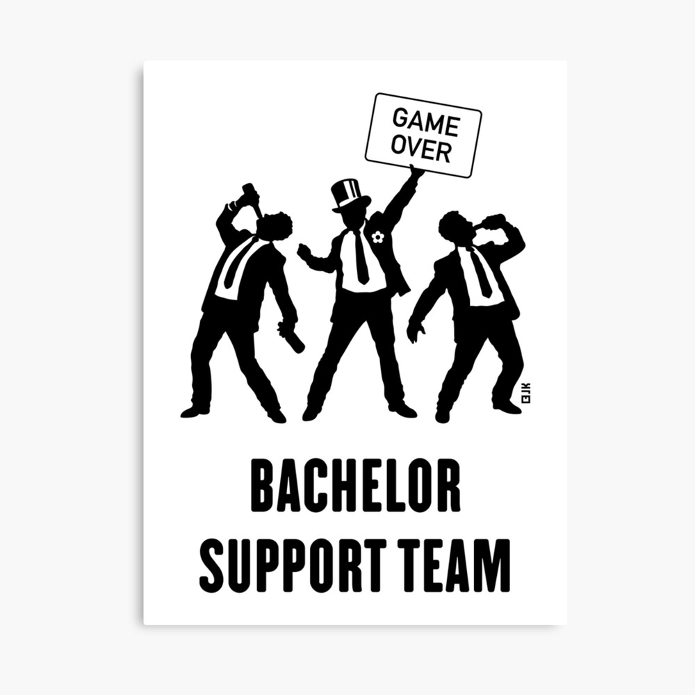 Game Over – Bachelor Support Team (Stag Party / Black)