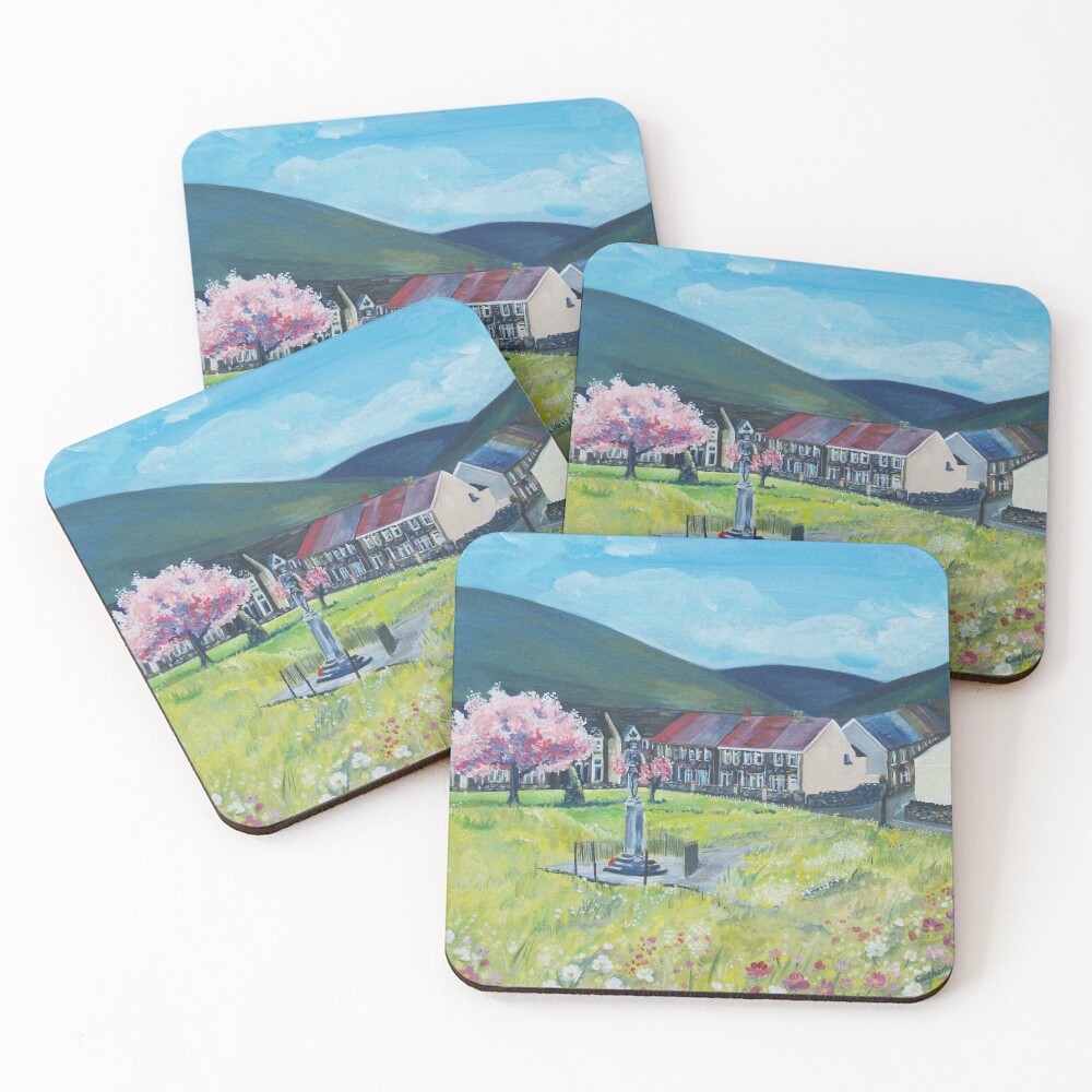 Acrylic Painting of The daisy park Coasters (Set of 4)