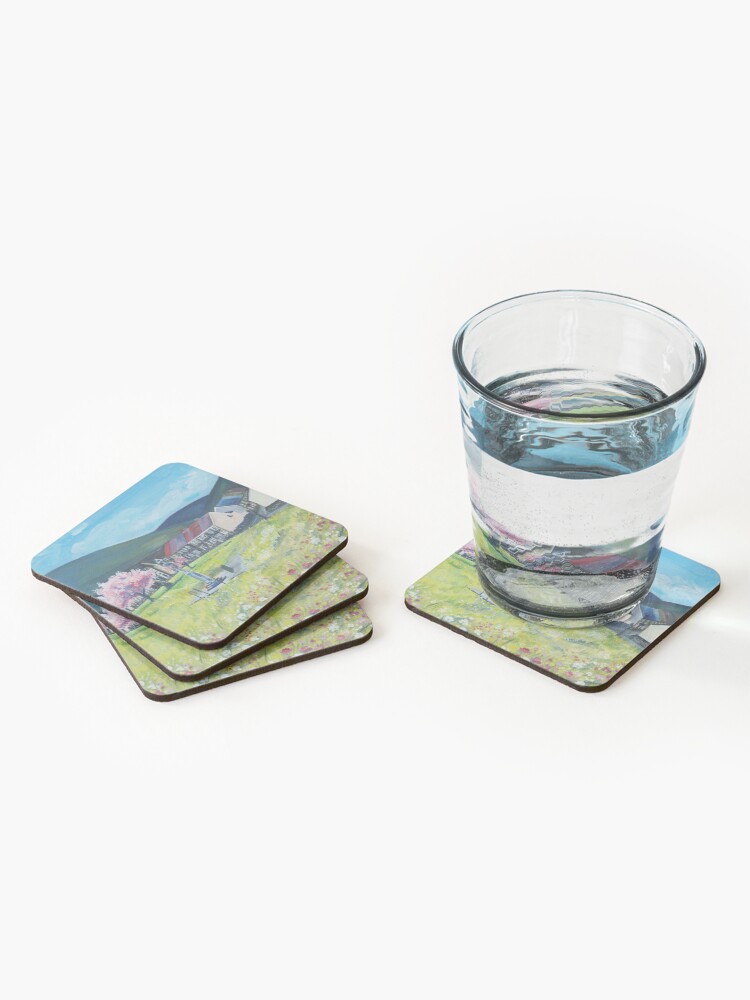 Alternate view of Acrylic Painting of The daisy park Coasters (Set of 4)