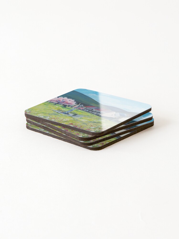 Alternate view of Acrylic Painting of The daisy park Coasters (Set of 4)