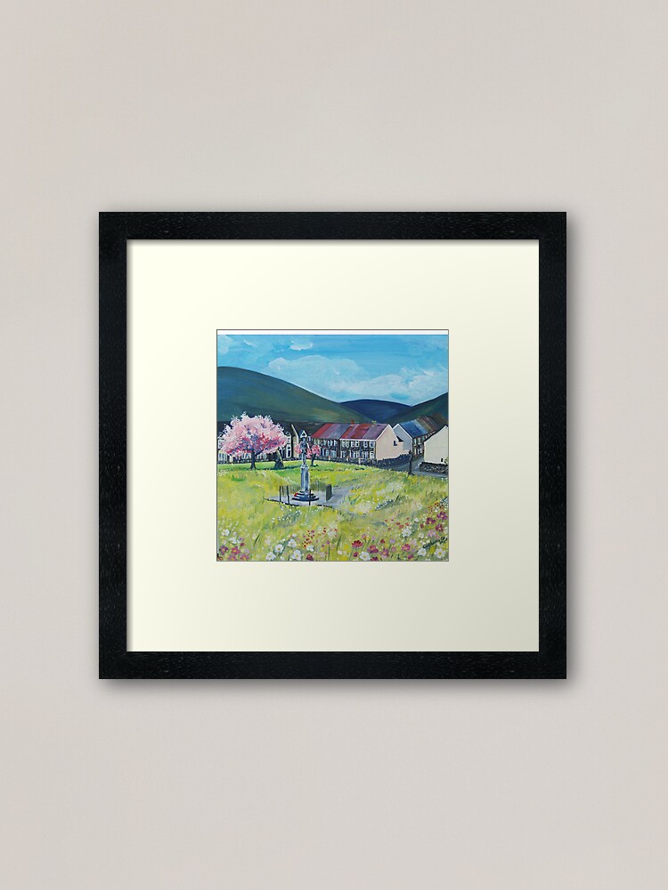 Alternate view of Acrylic Painting of The daisy park Framed Art Print
