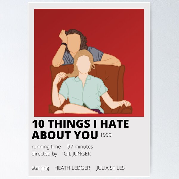 10 Things I hate about you Movie Poster Art Glossy Poster (A1 594 × 841 mm)  : : Home & Kitchen