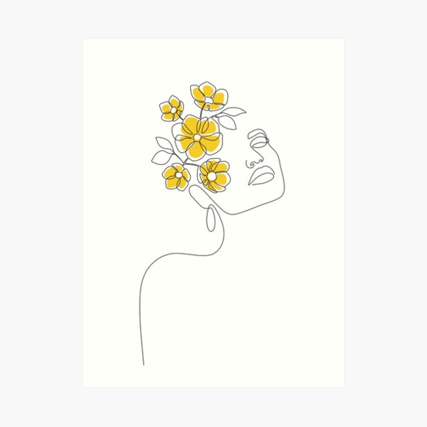 Mustard Bloom Girl Art Print