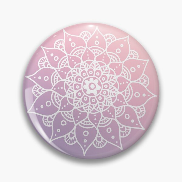 Item preview, White Mandala Pattern - Pastel Ombre Pink and Purple designed and sold by MysticMagpie.