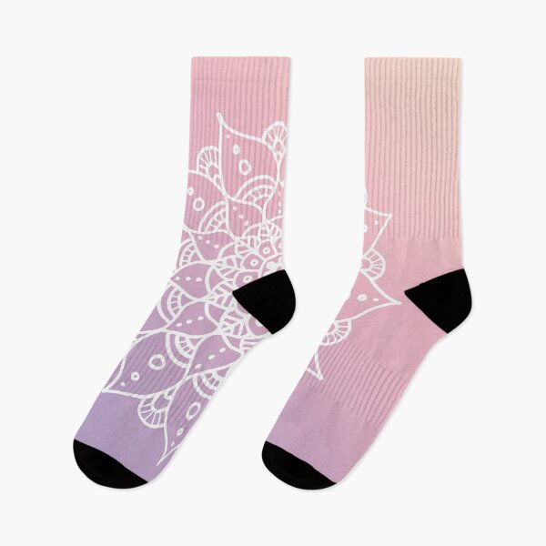 Item preview, White Mandala Pattern - Pastel Ombre Pink and Purple designed and sold by MysticMagpie.