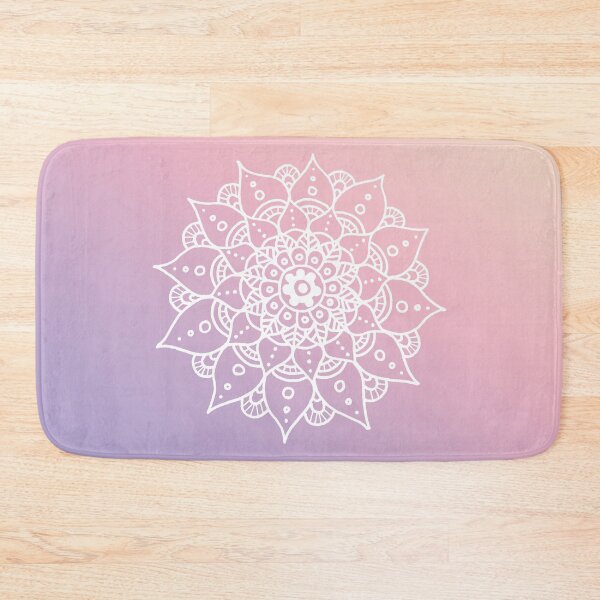 Item preview, White Mandala Pattern - Pastel Ombre Pink and Purple designed and sold by MysticMagpie.