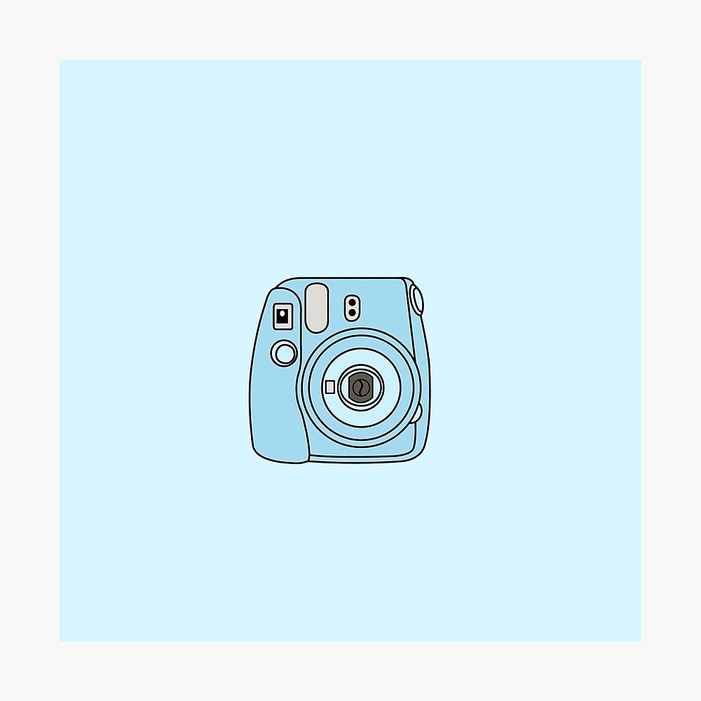 Baby Blue Instax Fujifilm Poster for Sale by creativeloft