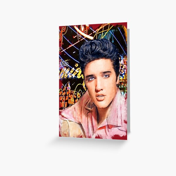Elvis Presley d'origine; peinture de Valenciana Carte de vœux