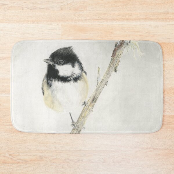 Item preview, Coal Tit in Winter on Grey designed and sold by LittleForestArt.