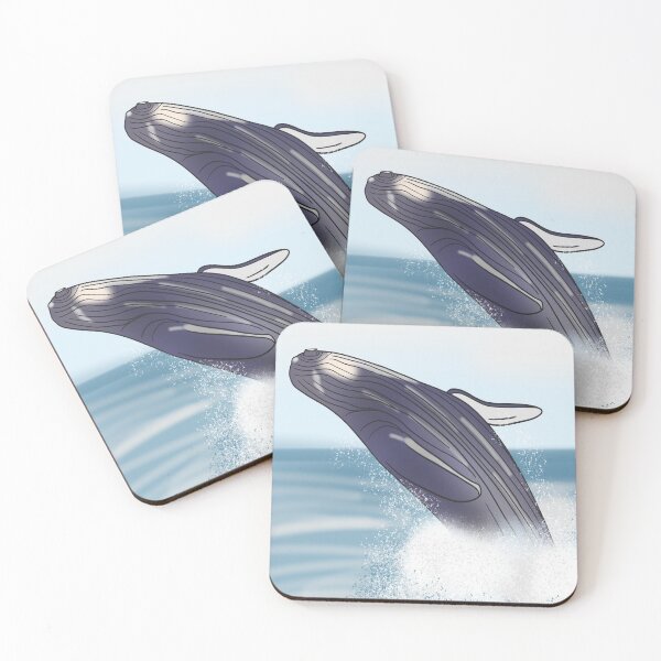 Item preview, Blue Whale Breaching - Cartoon designed and sold by bellamousse design co.