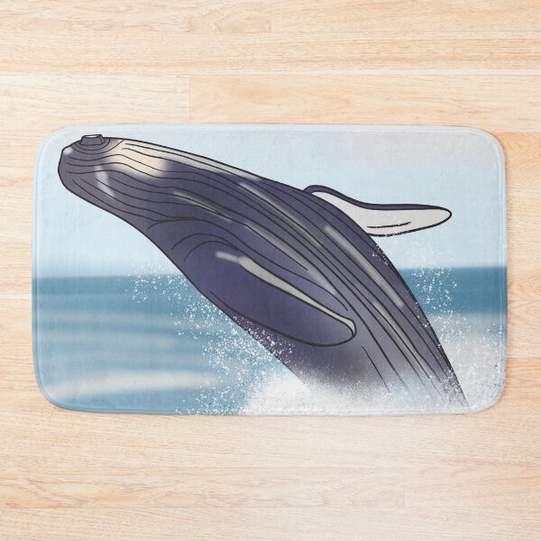Item preview, Blue Whale Breaching - Cartoon designed and sold by bellamousse design co.