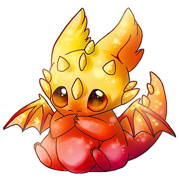 Kawaii Dragon Drawing - Kawaii Dragon - Sticker | TeePublic