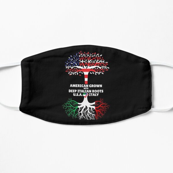 American Grown With Deep Italian Roots Italy Heart USA Flat Mask