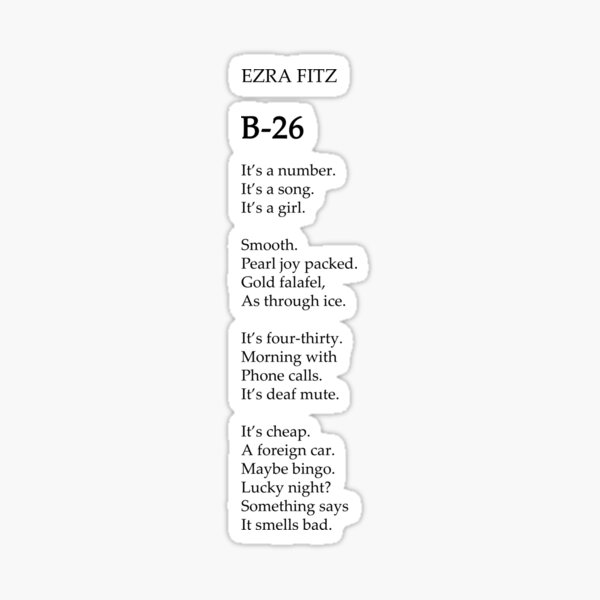 Item preview, B-26 poem designed and sold by Mxrloes.