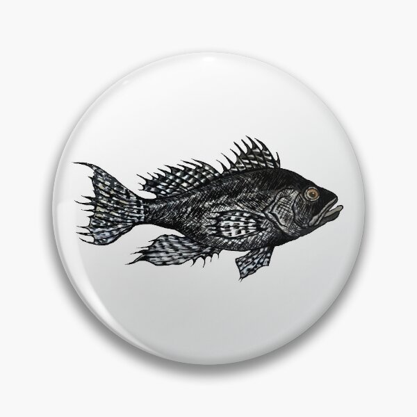 Item preview, Black Sea Bass Illustration designed and sold by Michelebuttons.