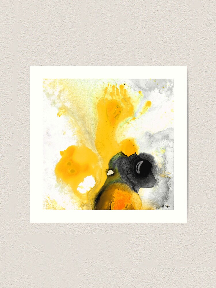 "Yellow Orange Abstract Art The Dreamer By Sharon Cummings" Art