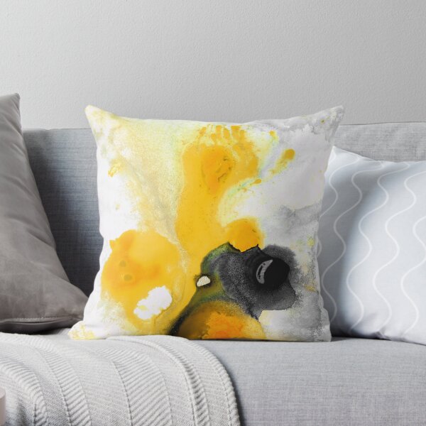 Yellow Orange Abstract Art - The Dreamer - By Sharon Cummings Throw Pillow