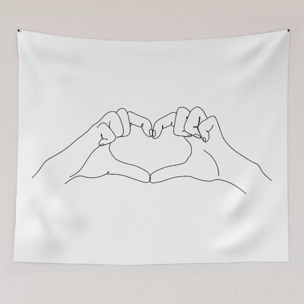 Item preview, Heart hands line art. designed and sold by OneLinePrint.