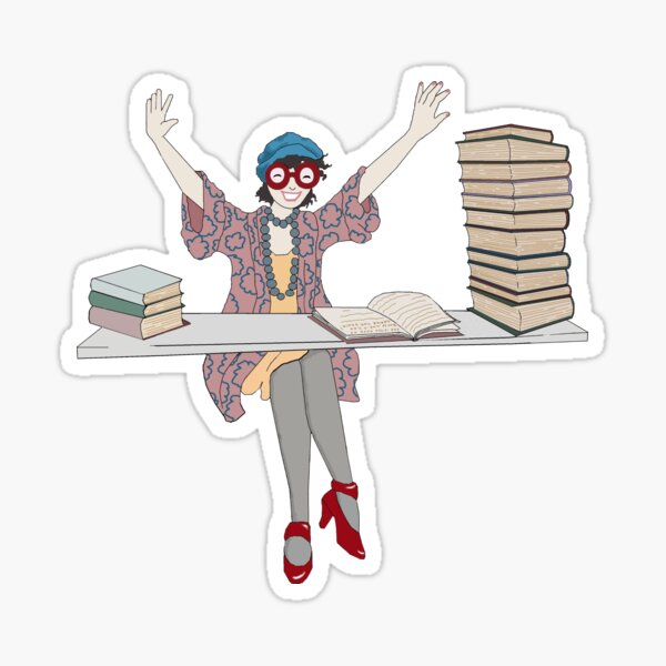Too Fond Of Books Sticker