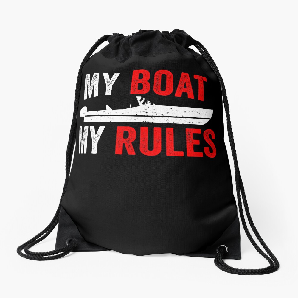 Funny Motorboat Boating Captain Gift Drawstring Bag