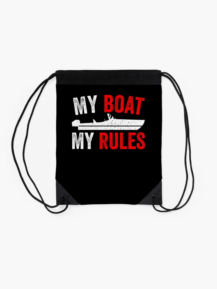 Alternate view of Funny Motorboat Boating Captain Gift Drawstring Bag