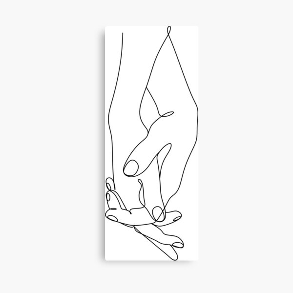 Abstract Line Heart Hand Canvas Print Couple Holding Hands Wall Art Picture  Love Sketch Romantic Drawing Poster Painting Bedroom No Frame-40X50cmX2 :  : Home & Kitchen