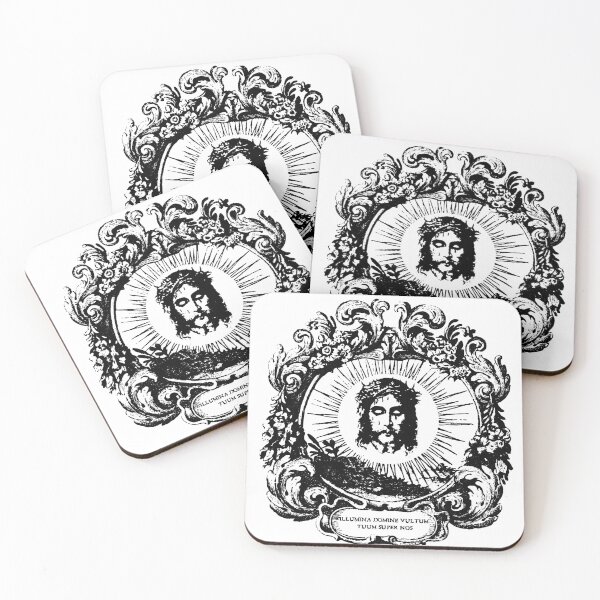 Item preview, Face of Jesus with Latin Text Vintage Line Art designed and sold by Shalone Cason.
