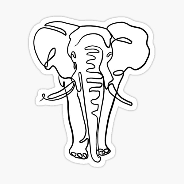 "Line art Elephant sticker" Sticker for Sale by petra Redbubble