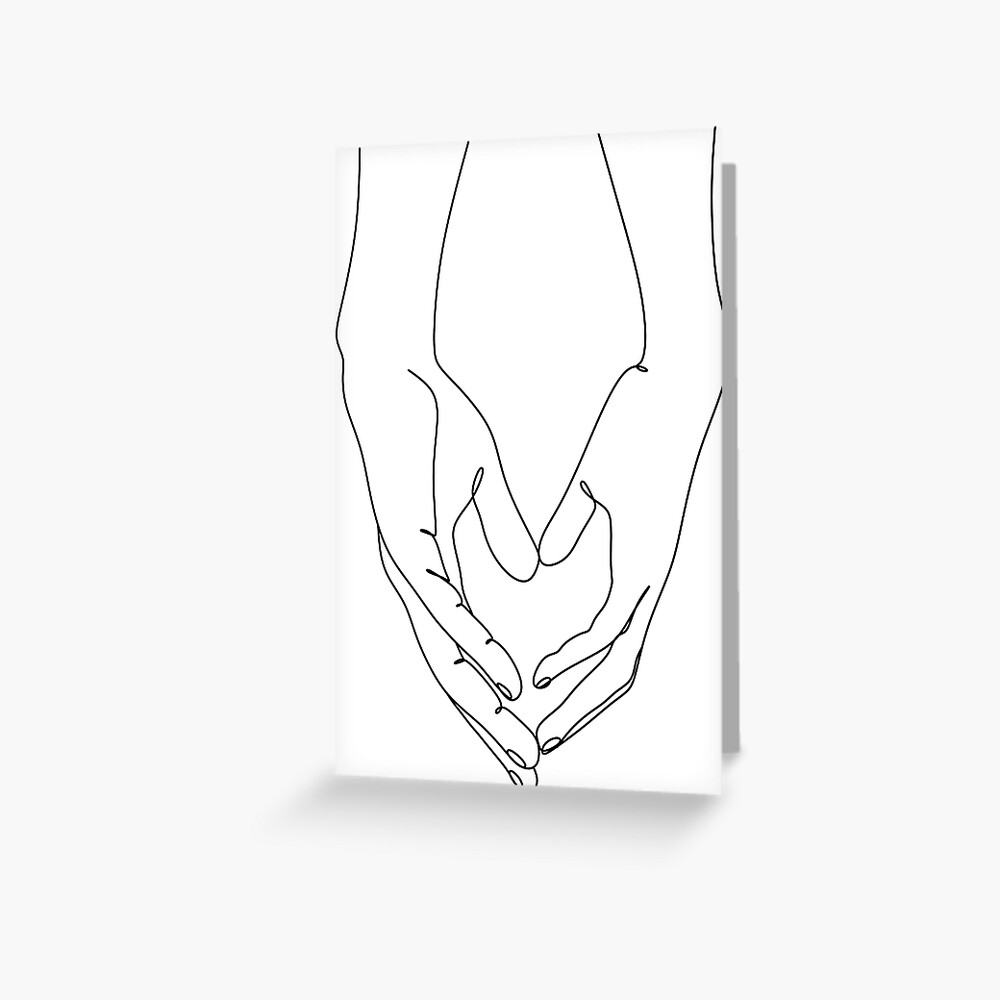 "Heart Hands Print Hands Line Drawing Love Picture Line Illustration