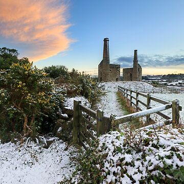 Artwork thumbnail, Snowy sunset (Wheal Unity Wood Mines) by bitm2007