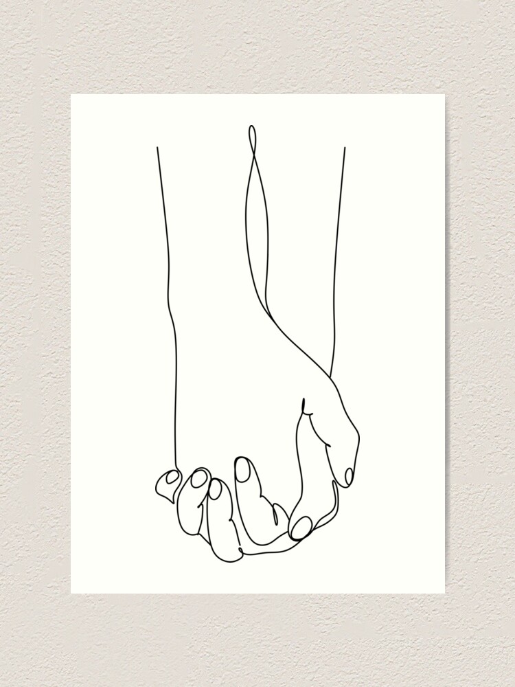 minimalist line art hands