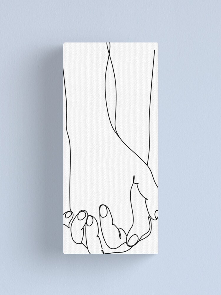 Abstract Line Heart Hand Canvas Print Couple Holding Hands Wall Art Picture  Love Sketch Romantic Drawing Poster Painting Bedroom No Frame-40X50cmX2 :  : Home & Kitchen