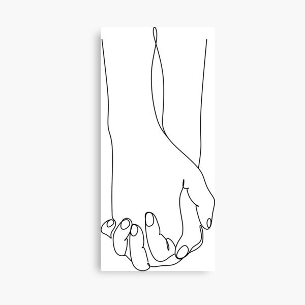 Abstract Line Heart Hand Canvas Print Couple Holding Hands Wall Art Picture  Love Sketch Romantic Drawing Poster Painting Bedroom No Frame-40X50cmX2 :  : Home & Kitchen