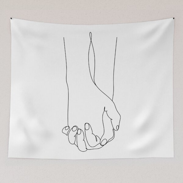 Item preview, Holding Hands Print, One Line Art, One Line Drawing, Above Bed Wall Art, Romantic Poster, Single Line Art, Minimal Line Art, Couple Print designed and sold by OneLinePrint.