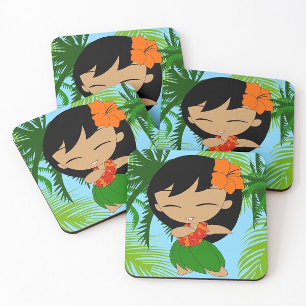 Item preview, Aloha Honeys Hawaiian Hula Girl with Orange Flowers designed and sold by DriveIndustries.
