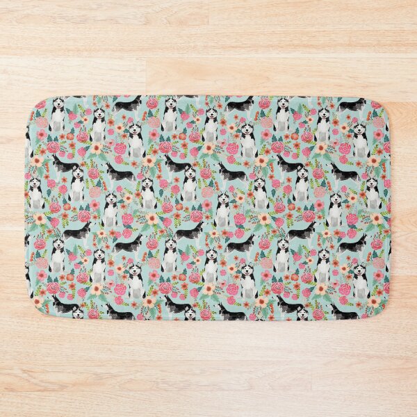Artikelvorschau, Husky Florals - Muster für Hunde und Vintage-Blumen entworfen und verkauft von PetFriendly.