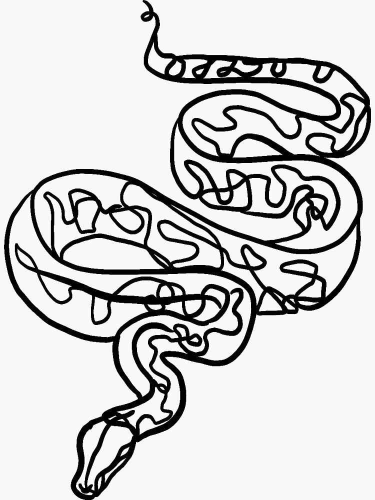  Line  art  Snake sticker  Sticker  by petra Redbubble