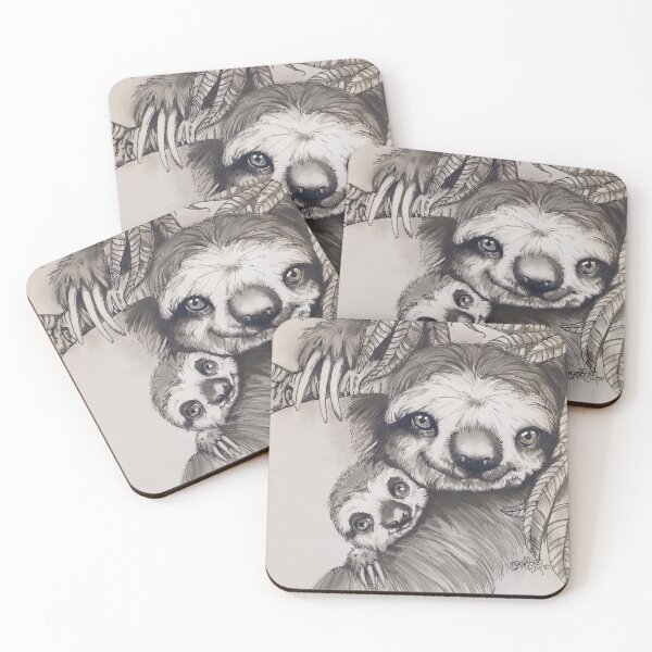 Item preview, SLOTH MOM AND BABY  designed and sold by CRYROLFE.