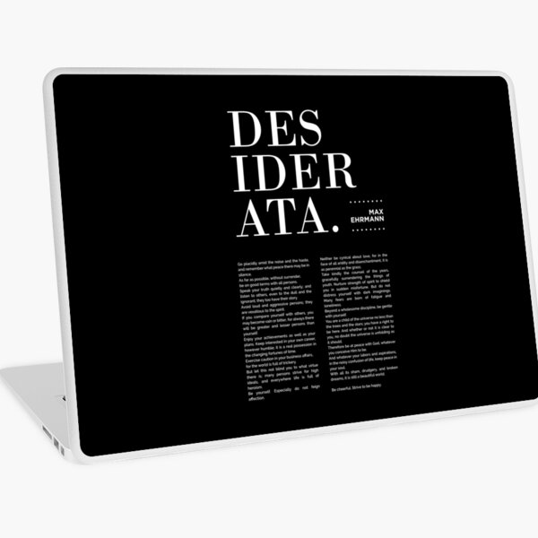 Desiderata, Max Ehrmann - Impresión tipográfica 15 - Cartel literario Vinilo para portátil