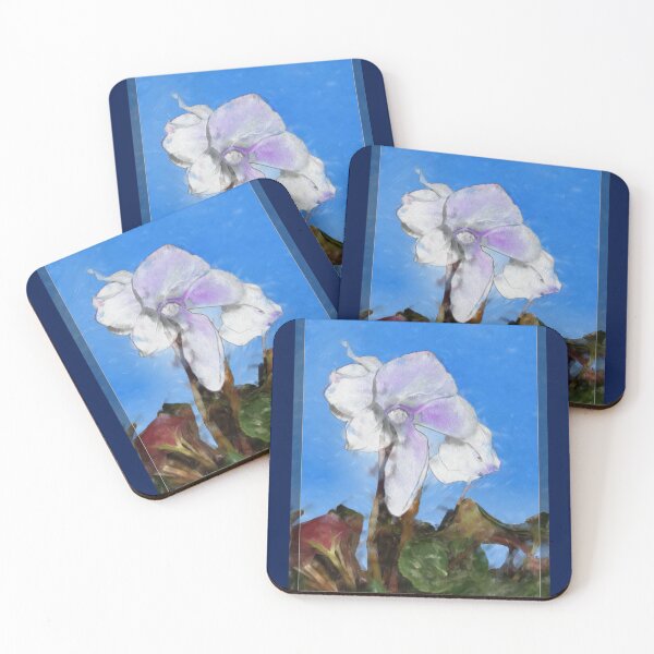 Item preview, White Cyclamen on Blue designed and sold by Ladydi.