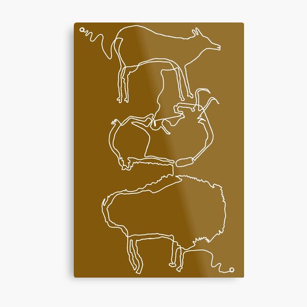 Paleolithic One Line Drawing 03: Altamira Metal Print