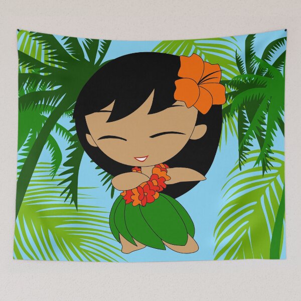 Item preview, Aloha Honeys Hawaiian Hula Girl with Orange Flowers designed and sold by DriveIndustries.