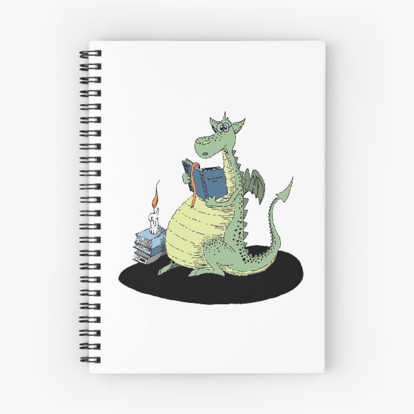 Artikelvorschau, Netter Drache, der ein Buch liest entworfen und verkauft von Printables Passions.