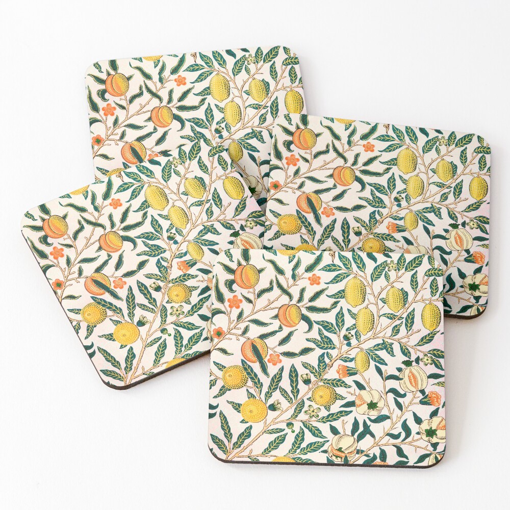 Fruit or Pomegranate - William Morris Coasters (Set of 4)