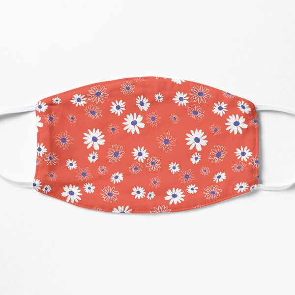 Fresh Daisies Orange And White Pattern Canvas Coin Purse Assorted Money Bag With Zip