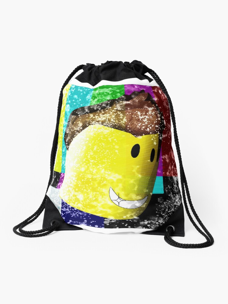 Retro Noob Roblox Drawstring Bag By Poppygarden Redbubble - noob in a bag roblox