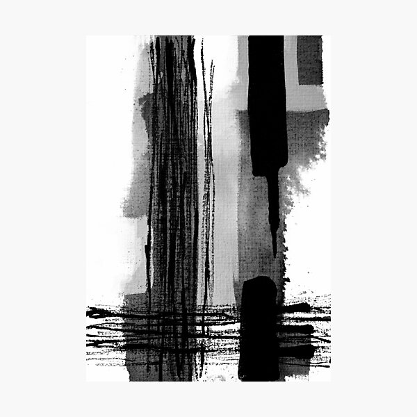 Vista previa del artículo con la obra «Resumen blanco negro», diseñado y vendido por ElaSzczepaniak.